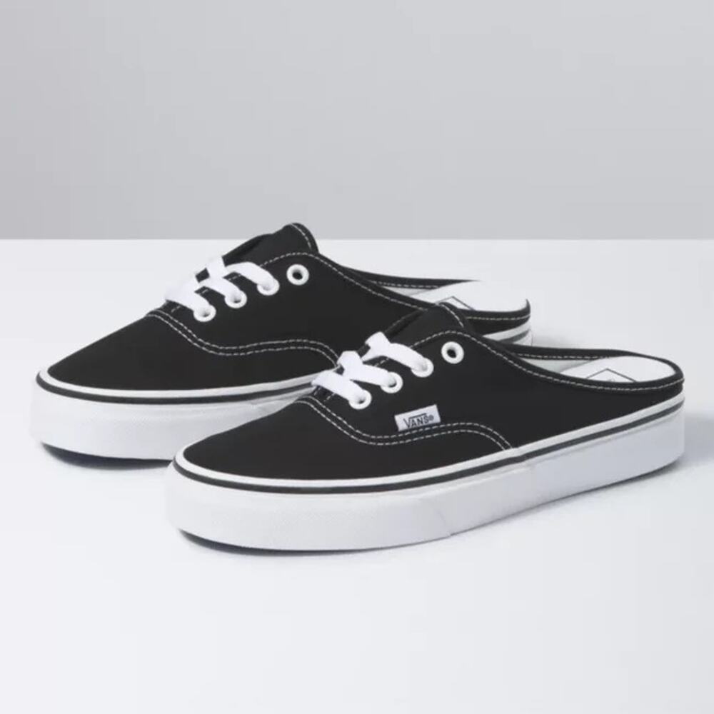 NEW Vans Authentic Mule Black True White VN0A54F76BT Womens Size 7.5